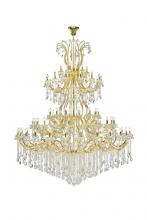 Elegant 2803G120G/RC - Maria Theresa 84 Light Gold Chandelier with Clear Tear Drop Crystals Clear Royal Cut Crystal