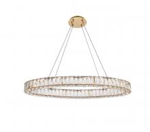  3503D36G - Monroe 36 Inch LED Oval Single Pendant in Gold