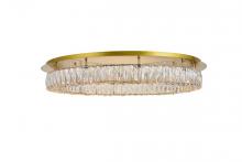  3503F33G - Monroe LED Light Gold Flush Mount Clear Royal Cut Crystal
