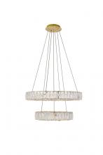  3503G24G - Monroe Integrated LED Chip Light Gold Chandelier Clear Royal Cut Crystal