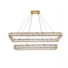  3504G50L2G - Monroe 50 Inch LED Double Rectangle Pendant in Gold