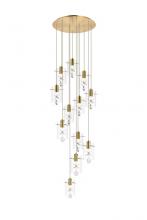  5202D22G - Hana 12 Lights Gold Pendant