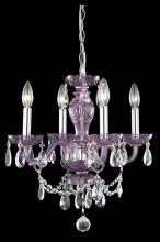 Elegant 7834D17PE/RC+SH - 7834 Princeton Collection Hanging Fixture D17in H18in Lt:4 Purple Finish (Royal Cut Crystal Clear)