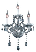  7953W3SS-SS/RC - Verona 3 light Siver Shade Wall Sconce Golden Shadow (Champagne) Royal Cut Crystal