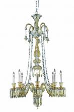 Elegant 8908G53GT-GT/EC - Majestic 8 Light Golden Teak Chandelier Golden Teak (Smoky) Elegant Cut Crystal