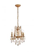  9204D17FG-GT/RC - Rosalia 4 Light French Gold Pendant Golden Teak (Smoky) Royal Cut Crystal