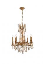  9208D24FG-GT/RC - Rosalia 8 Light French Gold Chandelier Golden Teak (Smoky) Royal Cut Crystal