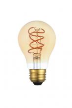  A19LED301-6PK - LED Decorative Helix Vertical 2000k Nostalgic Filament 6 Watts 300 Lumens Amber Tint A19 Light Bulb