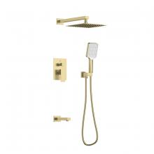  FAS-9004BGD - Petar Complete Shower and Tub Faucet with Rough-in Valve in Brushed Gold