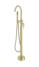  FAT-8001BGD - Steven Floor Mounted Roman Tub Faucet with Handshower in Brushed Gold