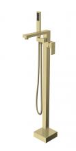  FAT-8002BGD - Henry Floor Mounted Roman Tub Faucet with Handshower in Brushed Gold