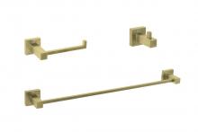  HWB-12S3HBGD - Isla 3-piece Bathroom Hardware Set in Brushed Gold