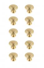  KB2006-GD-10PK - Minu 1.3" Diameter Brushed Gold Mushroom Knob Multipack (Set of 10)