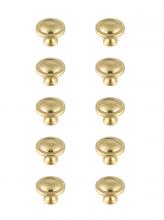  KB2007-GD-10PK - Garlande 1.2" Diameter Brushed Gold Mushroom Knob Multipack (Set of 10)