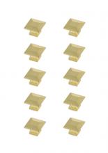  KB2025-GD-10PK - Cecil 1.3" Brushed Gold Square Knob Multipack (Set of 10)