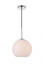  LD2213C - Baxter 1 Light Chrome Pendant with Frosted White Glass