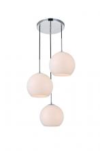  LD2215C - Baxter 3 Lights Chrome Pendant with Frosted White Glass
