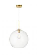 Elegant LD2216BR - Baxter 1 Light Brass Pendant with Clear Glass