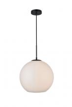  LD2217BK - Baxter 1 Light Black Pendant with Frosted White Glass