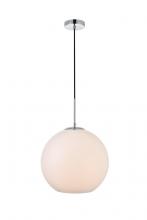  LD2217C - Baxter 1 Light Chrome Pendant with Frosted White Glass