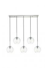  LD2228C - Baxter 5 Lights Chrome Pendant with Clear Glass