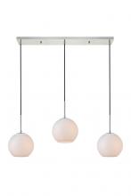  LD2237C - Baxter 3 Lights Chrome Pendant with Frosted White Glass