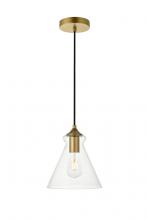  LD2244BR - Destry 1 Light Brass Pendant with Clear Glass