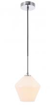  LD2257C - Gene 1 Light Chrome and Frosted White Glass Pendant
