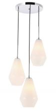  LD2263C - Gene 3 Light Chrome and Frosted White Glass Pendant