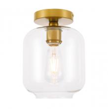  LD2270BR - Collier 1 Light Brass and Clear Glass Flush Mount