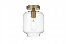  LD2270SG - Collier 7.5 inch Flush Mount Clear Shade in Satin Gold