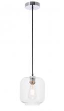  LD2272C - Collier 1 Light Chrome and Clear Glass Pendant