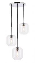  LD2274C - Collier 3 Light Chrome and Clear Glass Pendant