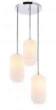  LD2279C - Collier 3 Light Chrome and Frosted White Glass Pendant