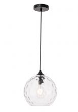  LD2282 - Cashel 1 Light Black and Clear Glass Pendant