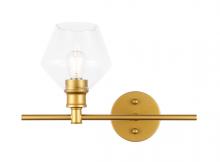  LD2300BR - Gene 1 Light Brass and Clear Glass Right Wall Sconce