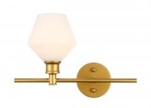  LD2301BR - Gene 1 Light Brass and Frosted White Glass Right Wall Sconce