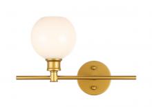  LD2303BR - Collier 1 Light Brass and Frosted White Glass Right Wall Sconce
