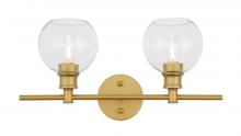  LD2314BR - Collier 2 Light Brass and Clear Glass Wall Sconce