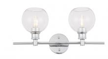  LD2314C - Collier 2 Light Chrome and Clear Glass Wall Sconce