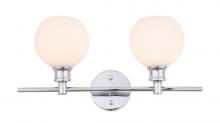  LD2315C - Collier 2 Light Chrome and Frosted White Glass Wall Sconce
