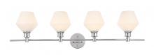  LD2321C - Gene 4 Light Chrome and Frosted White Glass Wall Sconce