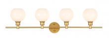  LD2323BR - Collier 4 Light Brass and Frosted White Glass Wall Sconce