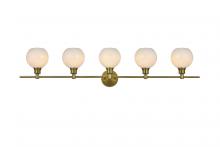  LD2327SG - Collier 5 Light Satin Gold and Frosted White Glass Wall Sconce