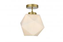 Elegant LD2347SG - Lawrence 10 Inch Flush Mount Frosted White Shade in Satin Gold