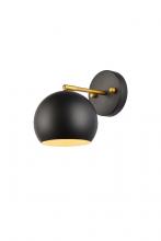  LD2355BKR - Othello 1 Light Black and Brass Wall Sconce