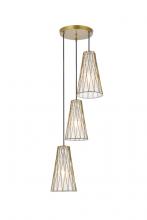  LD2416BR - Modesta 3 Light Brass Pendant