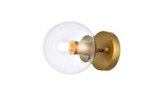 Elegant LD2450BR - Mimi Six Inch Dual Flush Mount and Bath Sconce in Brass with Clear Glass