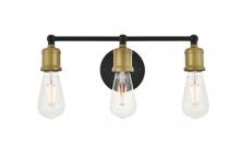  LD4028W16BRB - Serif 3 Light Brass and Black Wall Sconce