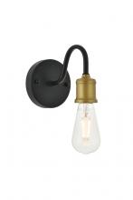  LD4028W5BRB - Serif 1 Light Brass and Black Wall Sconce
